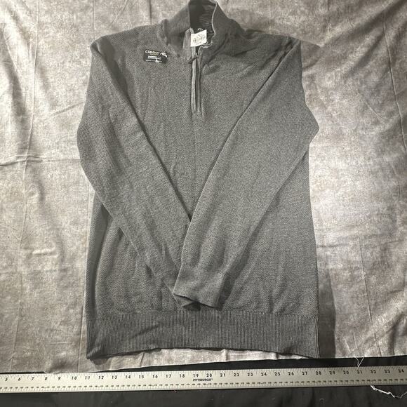 NWT Claiborne Performance Thermolite Men’s Sweater Size Large 1/4 Zip Gray - Picture 1 of 10